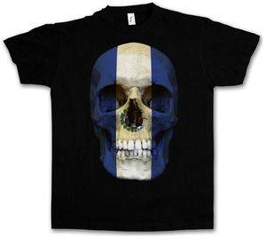 Erkek Tişörtleri El Salvador Kafatası Bayrağı Tişört-Biker MC Banner Gömlek Boyutları S 3XLMEN'ler