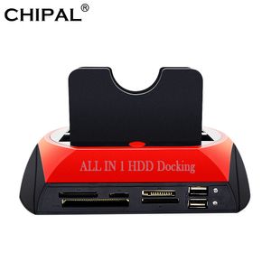 Chipal allt i HDD dockningsstation USB till IDE SATA ESATA Extern HD Box hårddisk Kortläsare