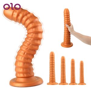 Olo Soft Dildos sexyshop Prostate Massage巨大なお尻のプラグセクシーなおもちゃのための強い吸盤スーパーロングアナルビーズ