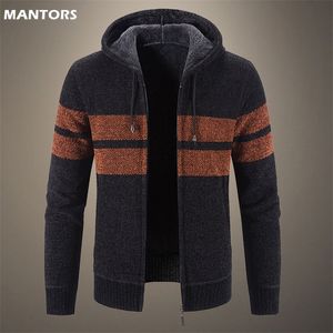 Zimowe polar męski sweter z kapturem z kapturem kardigan męski kurtka jesienna ciepłe pullover odzież 1120804
