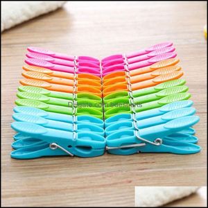 24Pcs/Set Travel Laundry Clothes Pins Hanging Pegs Clips Plastic Hangers Racks Clothespins Kitchen Bathroom Home Supplies Drop Delivery 2021