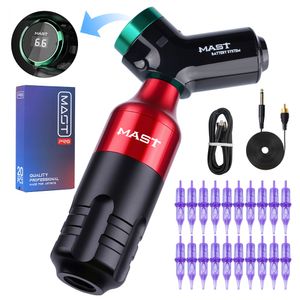 Mast Wireless Tattoo Kit Rotary Pen Maschine Mast T3 Batteriekartuschen Nadeln D3109-8