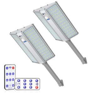 JESLED Solarleuchte für den Außenbereich, 2000 lm, LED-Solar-Bewegungsmelder-Leuchten, 96 LEDs, verstellbare 150-Grad-Beleuchtung, IP65