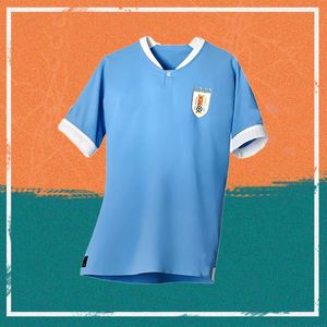 Time De Futebol Nacional Do Uruguai venda por atacado-2022 Jersey de futebol doméstico do Uruguai Maillots de Foot Home L Suarez E Cavani camisa D Godin Rodriguez Seleção nacional uniformes fora de futebol