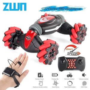 ZWN C1 C1 MINI 4WD RC CAR Radio Gesture Induction 24G Toy Light Music Drift Dancing Twist Stunt Remote Control Car for Kids 220815