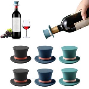 Creative Hat Shape Poker Shape Wine Silicone Wine Stopper Vacuum Sealed Reusable Storage Cap Champagne Kitchen Bar Tool