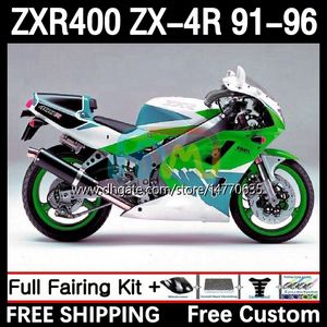 カワサキニンジャZXR 400 CC ZX4R ZXR400 ZX-4R 91 92 93 94 95 96 12DH.167 BODY ZX 4R ZXR-400 1991 1992 1993 1994 1994 1995 1996 400CC 91-96 OEMキット緑の白い白い白い1994年