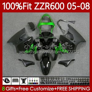 100 % passende Verkleidungen für KAWASAKI NINJA 600CC ZZR-600 600 CC 2005–2008 Karosserie 134Nr