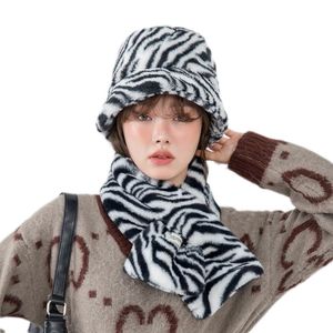 Basker mode vinter fiskare hatt leopard halsduk huvud varmare tonåringar flickor cloche ull hink hattsberets beretsberets