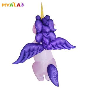 Costume da bambola mascotte Costumi gonfiabili unicorno per donne adulte Uomini Pegasus Halloween Horse Pony Carnival Teen Party Full Body Outfit Suit