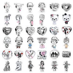 925 Sterling Silver Charms New Arrival 1pc Family Girl Boy Mom Dad Grandmother Beads Original Fit Bracelet Jewelry Making Diy Gift