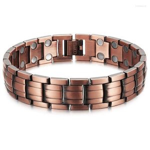 Link Chain Red Copper Magnetic Bracelet Jewelry For Men Women 2 Row Magnet Healthy Bio Energy Bracelets & Bangles Father's Day Gift 2022 Tru