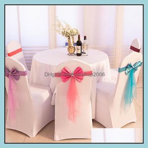 Sashes Chair Ers Home Textiles Garden Sash Wed Band 12 Colors Bow Satin Leather Gauze For Decoration Drop Delivery 2021 Jhcbg