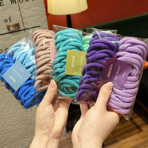 50Pcs/Set Women Girls 4CM Colorful Nylon Elastic Hair Bands Ponytail Holder Rubber Bands Scrunchie Headwear Hair Accessories