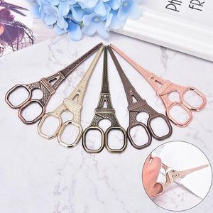 Household Scissors Gold-plated Eiffel Tower Fabric Scissores DIY Retro Stainless Steel Gold-plateds Sewing Scissors