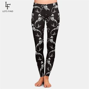 Letsfind Brands New Aprovals Mulheres negras Cantura alta perneiras 3D Impressão unicorn Milk Silk Leggings confortáveis ​​201014