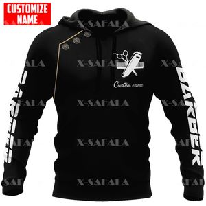 Berber Özelleştir adı Barbershop3d Baskılı Hoodie Man Kadın Fermuar Kazak Sweatshirt Kapşonlu Jersey Street Giyim Takipleri 3 220704