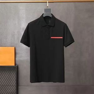 Men's polo shirt chest letter men's designer T-shirt short sleeve shirt oversized loose casual T-shirt cotton top men's women'sS-5XL