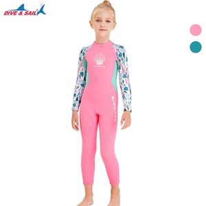 Jellyfish Neoprene Wetsuit Children Diving Suits Swimwear Girls Long Sleeve Surfing Swimsuits For Girl Bathing Suit Wetsuits 220707