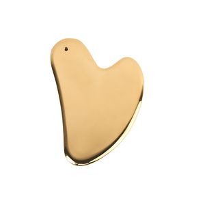 Nuovo stile di bellezza Guasha Body Eyes Neck Massager Electroplating Gold Heart Shape 304 Stainless Steel Face Gua Sha Tool Massage Scraping Board