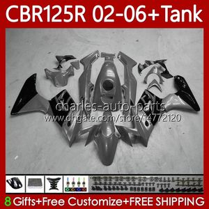 Gri Siyah + Tank OEM Fuarlar Honda CBR 125R CBR 125 R CC CBR125R 2002 2003 2004 2005 2006 Vücut 124NO.89 CBR-125 CBR125RR 02-06 CBR-125R 125CC 02 03 04 05 06 Karoseri