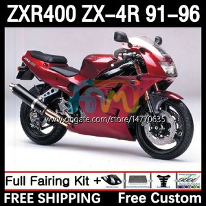 Kawasaki Ninja ZX4R ZXR 400 CC 400CCのABSボディキット1991 1993 1995 1995 1995 1995 1995 1995 1996 Cowling 12DH.50 ZXR-400ボディワークZX 4R ZXR400 91 92 93 94 95 96フェアリングファクトリーレッドレッドレッドレッドレッドレッド