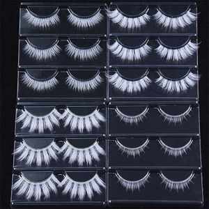 est 3 PairsLot Fluffy Lace White Eyelashe Natural Colored Artificial Vegan Silk Eye Lashes for Doll Cosplay Party Halloween 220623