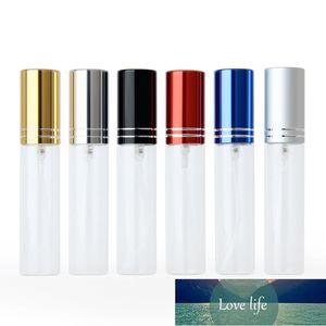 100PCS/Lot 10ml Clear Glass Atomizer Bottle Refillable Colorfull Aluminum Cap Spray Perfume Bottle Travel Container