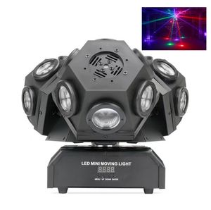 18x10W RGBW 4In1 LED BEAM MOVIMENTO DE CABEÇA DE CABEÇA 3 CABEÇAS BEAM COM RGB LASER STAGE LIGHTING Projector DMX DJ Disco Xmas Luzes de festa