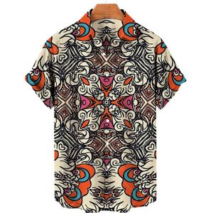 Men's Casual Shirts Hawaiian Shirt For Men 3d Print Men's Abstract Simple Short-sleeved Loose Top Women 5xlMen's