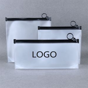 510Pcs Free Custom Transparent PVC Cosmetic Tools Packaging Zipper Plastic Gift Travel Home Storage Small Bags 220704