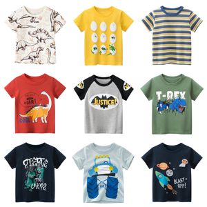 Barn sommar t shirt tecknad djur haj dinosaurie tryck småbarn pojkar bomullstoppar t skjortor 220620
