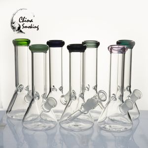 8-Zoll-Becher-Bong-Wasserpfeifen, Wasserpfeifen, Bongs, Eisfänger, dickes Glas zum Rauchen, mit 3-Zoll-Downstem-Glasschale