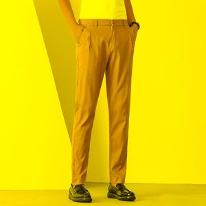Herrdräkter Blazers Khaki Fashion Office Classic Trousers Mens Casual Social Pants Svart Big Size Suit Dark Blue Summer Dressmen's