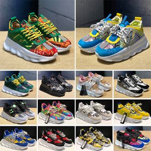 Kobiety mężczyzn Sneakers Designer Buty swobodne reakcja łańcuchowa najwyższej jakości łańcuch dzikie klejnoty łańcuch link Treaker Sneaker EUR 36-45