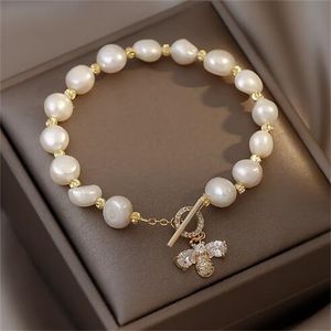 Fashion Light Luxury Zircon Beded Strands Elegant Atmosphere Pearl Armband smycken smycken A303