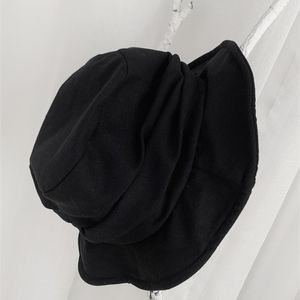 UMI Mao Yamamoto Wind Dark Black Japończyka retro rybakowy kapelusz mężczyźni kobiety fold design hat harajuku y2k femme hombre gothic 220525