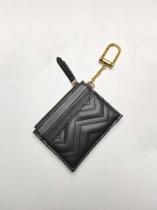 Top Quality Designers Women Key Wallets Keychain Wallet 627064 Slim Design Zipper Pocket Chain With Hook 4 Credit Cards Slots And 1 Zipped