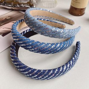 Mode Frauen Kopfbedeckungen Glänzende Strass Stirnbänder Inlay Luxuriöse Top Qualität Haarband Verdickt Schwamm Stirnband Turban