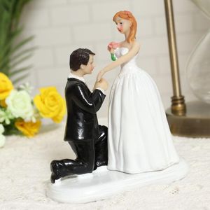 Andra festliga festförsörjningar Romantisk figur Gift Elegant Bride and Groom Cake Topper förslag dekoration annan