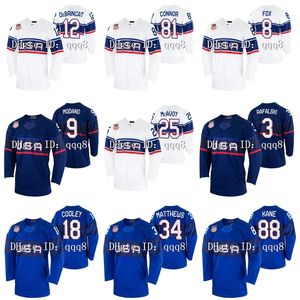 USA 2022 Winter Hockey Jersey Adam Fox Alex Debrincat Kyle Connor Charlie McAvoy Thatcher Demko Hellebuyck Mike Modano Zach Werenski