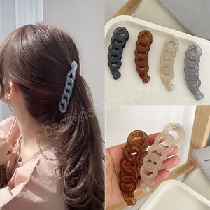 Cor Sólida Chair Chapas Acrílicas Banana Cabelo Clipes Garras Nos Acessórios De Cabelo Mulheres Barrettes Barrets Bow Bands Bandas