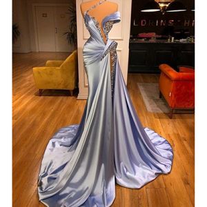 Lila prom abendkleider 2021 luxus perlen elegante tiefem v-ausschnitt abendkleid vestido de longo 2020