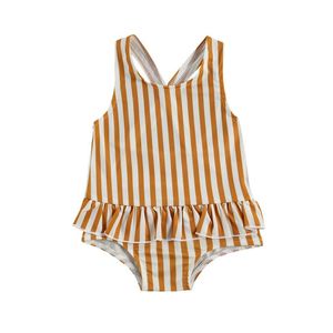 Damskie stroje kąpielowe Summer Baby Girls Ruffle Leopard Print Bikini Bodysuit Beach Costume Ubrania 6 kolorów