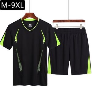 Erkekler rahat set moda 2 adet ter takım elbise çizgili kısa kollu tshirt şort, erkek spor giyim eşyası yazlık sporcu 220530