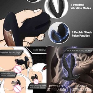 Wholesale vibrator couples massage for sale - Group buy Vibrating Anal Plug with Electric Shock Pulse Prostate Massager for Men Women G P Point Vibrators For Couple