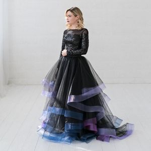 Röcke Hübsche schwarze Rüschen-Tüll-Brautröcke mit buntem Organza-Rand 2022 Puffy Long Women Zipper Custom MadeSkirts