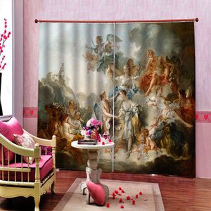 Custom High Quality Window 3D Curtain Stereoscopic European style For Living Room Bedroom Home Decor Modern Kitchen Angel blackout cortinas cocina 100%