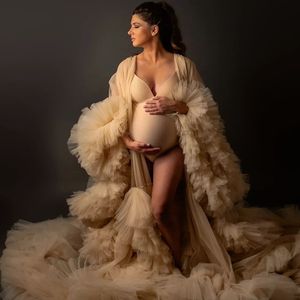 Suknie na studniowe damskie sukienki na baby shower 2022 Suknie celebrytów dodatkowe marszczenia Tier Photo Sukni