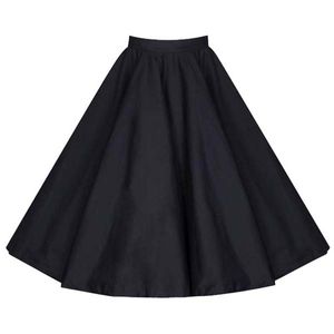 Kjolar Wipalo Gothic Retro Womens Skirt High-Waisted Full Circle Solid Elegant Vintage A-Line Plus Storlek Sommar Casual
